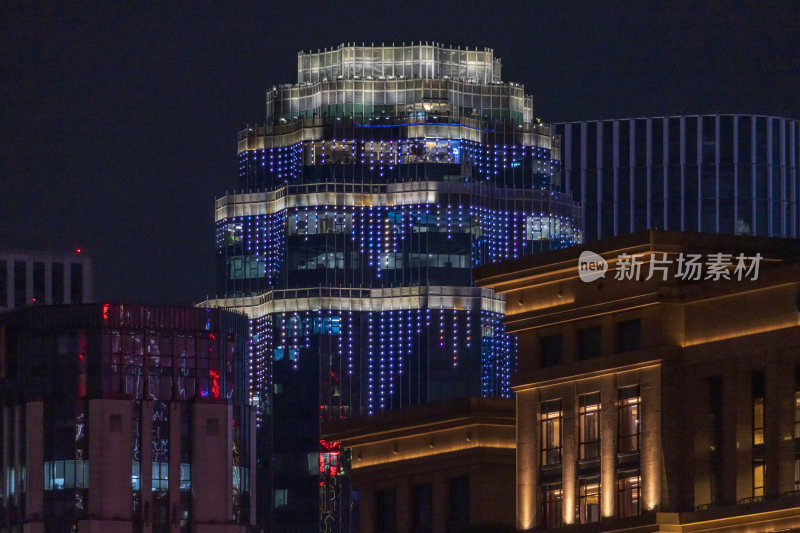 杭州钱江新城城市阳台夜景