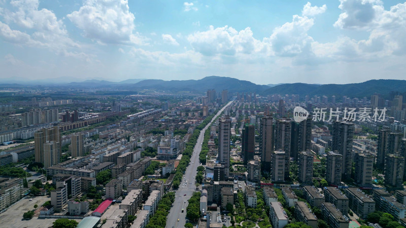 航拍新余城市风光新余大景