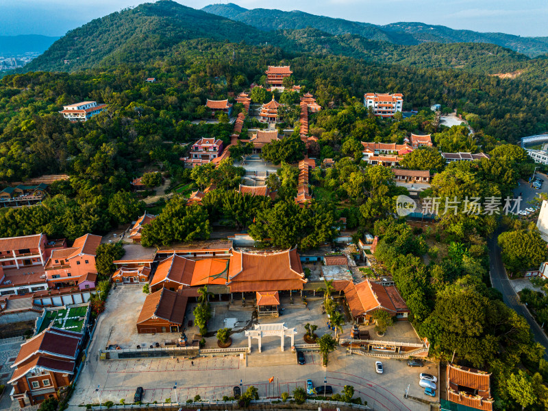 福建省泉州少林寺古建筑群航拍全景