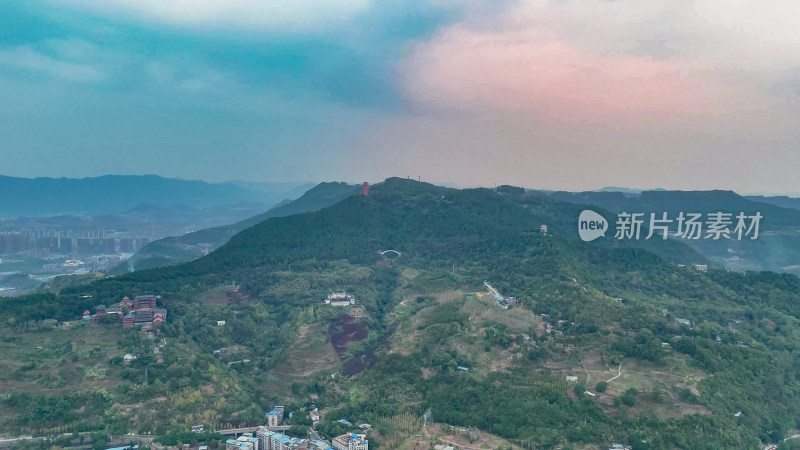 四川达州凤凰山风景名胜区航拍图