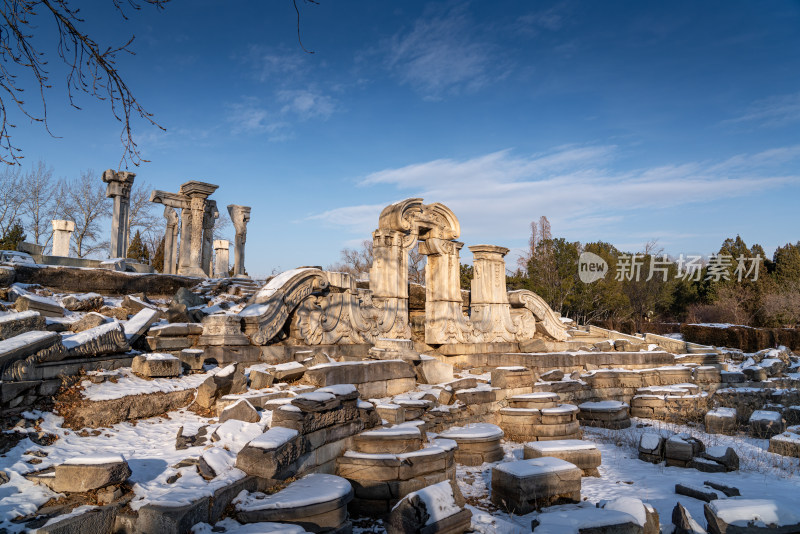 北京圆明园遗址公园雪景