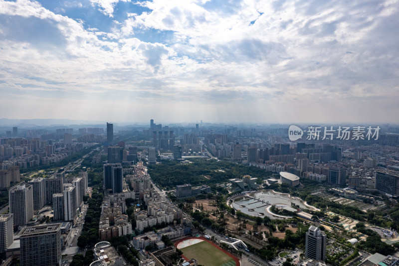 广东东莞鸿福路城市建设航拍摄影图