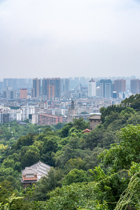 湖北鄂州西山风景区自然风景武昌楼建筑景观