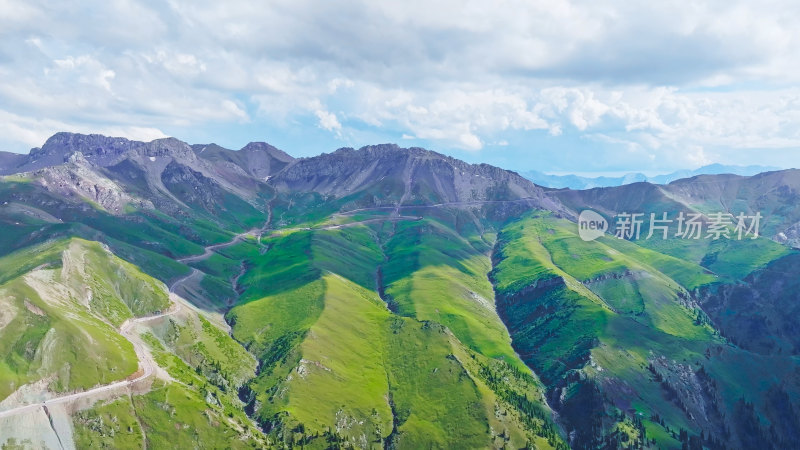 新疆伊犁昭苏乌孙山航拍