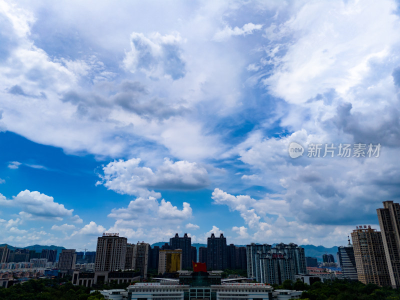 广西贵港市政府周边建筑航拍图