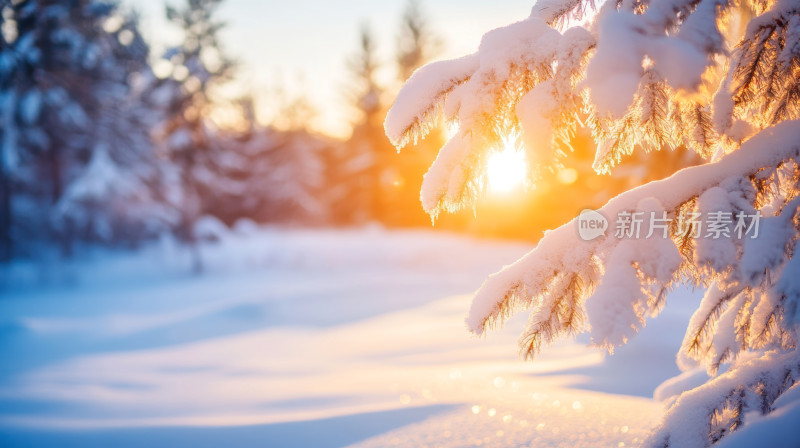 阳光光影雪地微距自然风光