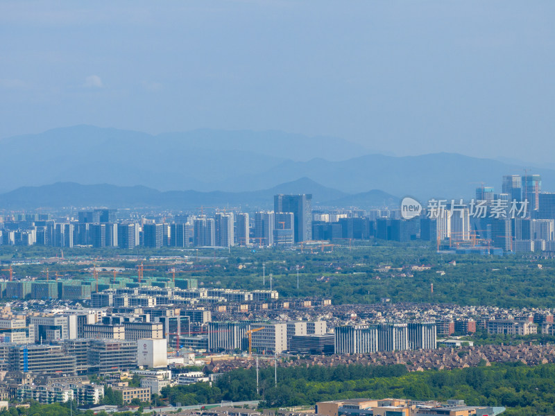 杭州西湖区城市风光与城市天际线