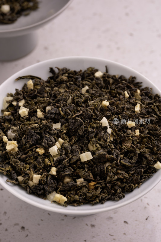 白桃乌龙茶茶叶果茶原材料特写