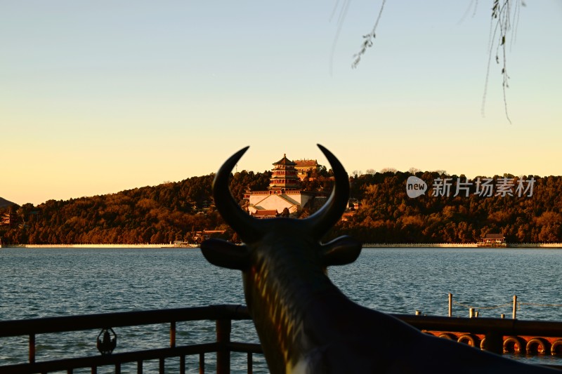 北京初冬 颐和园 昆明湖 佛香阁