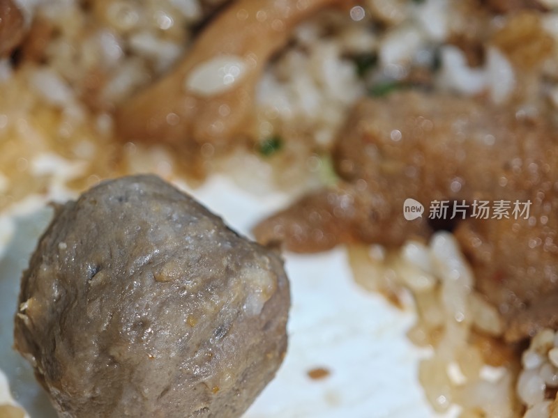 特写牛肉丸美食素材