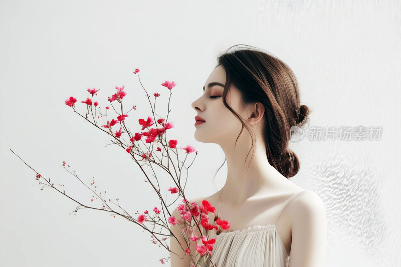 妇女节背景优雅美女花