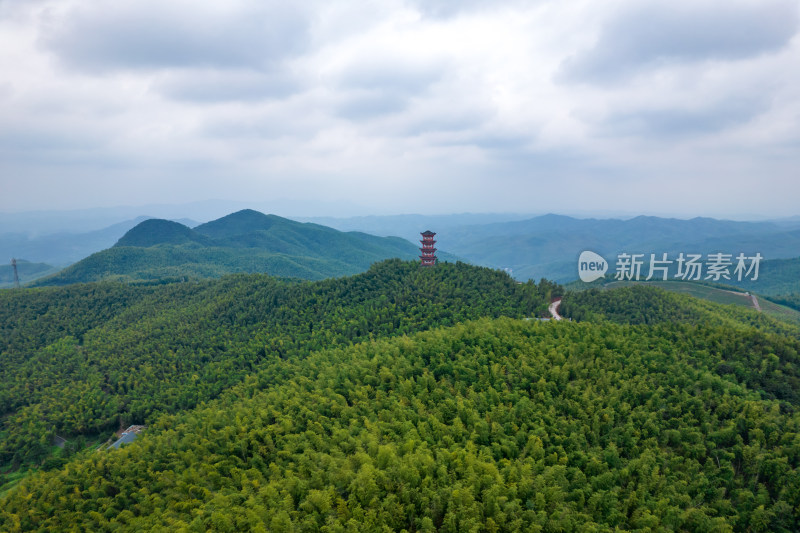 湖南省耒阳市蔡伦竹海风景区航拍