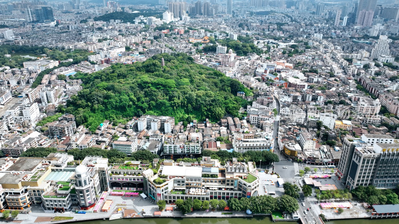 广东省中山市城市建筑风光航拍广东中山城市