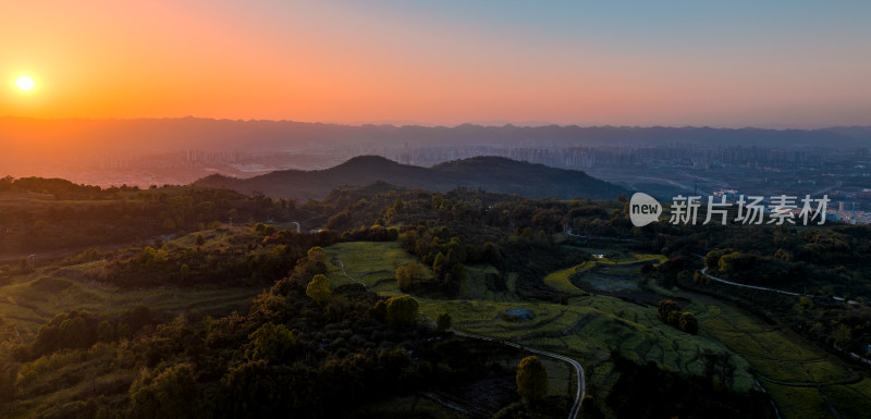 重庆科学城科学公园日落与夕阳