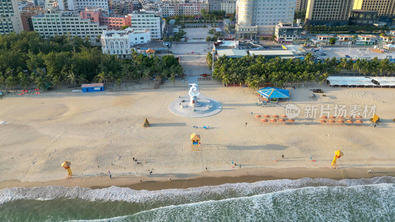 航拍广东阳江海陵岛大角湾海滨浴场