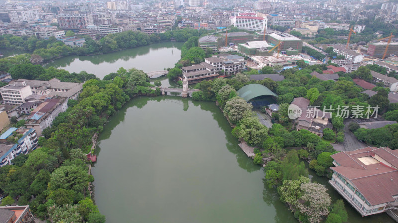 广西桂林两江四湖5A景区航拍