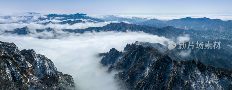 山脉大雪航拍辽阔高远壮观背景自然风景图