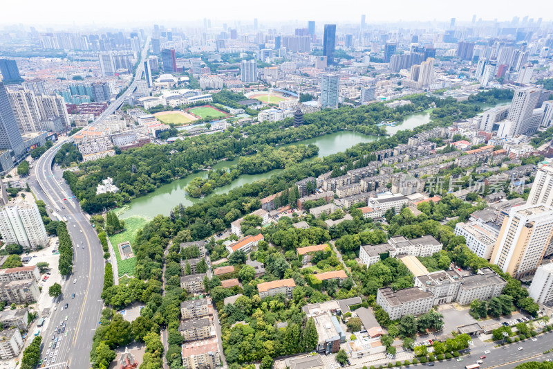 航拍安徽合肥城市大景