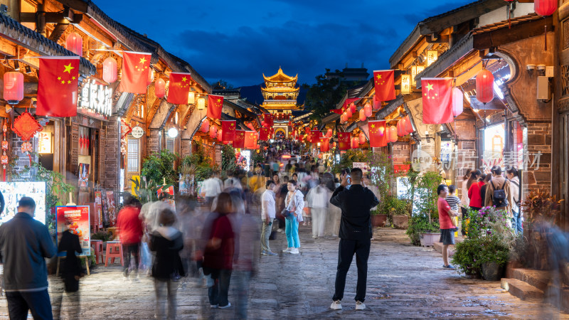 国庆四川凉山彝族自治州西昌建昌古城夜景