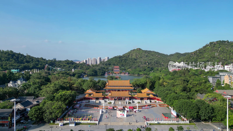 航拍广东珠海圆明新园