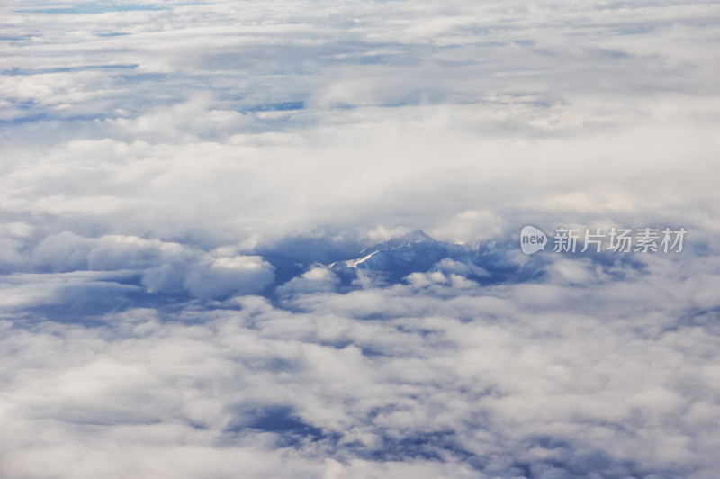 空中飞机俯拍西藏山脉山河自然风景