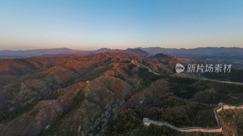 河北金山岭万里长城雄伟的长城秋景秋季航拍