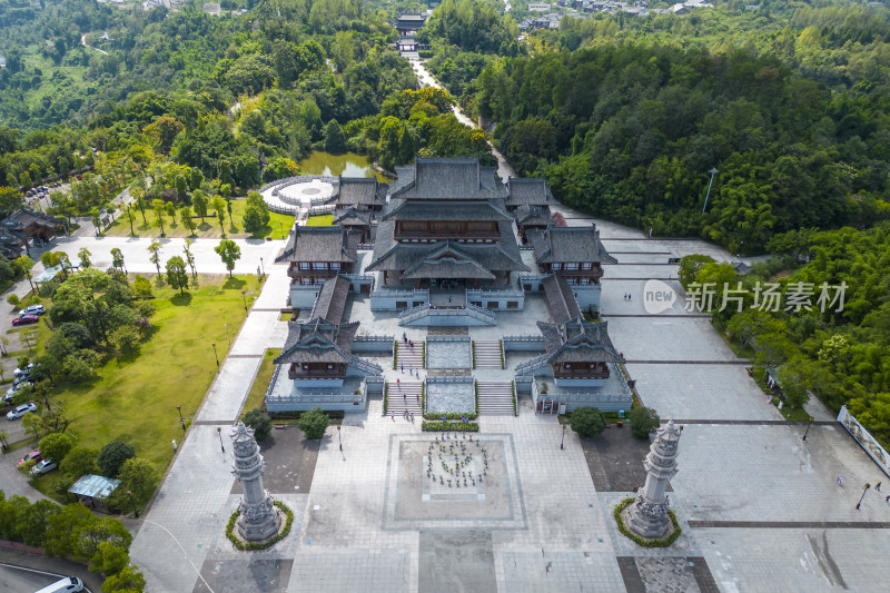 重庆市大足区宝顶山石刻景区航拍