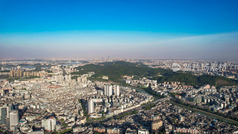 广东江门城市风光航拍建筑