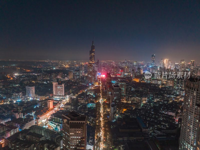 南京城市天际线夜景