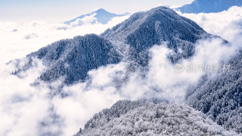 冬季成都西岭雪山景区综合航拍