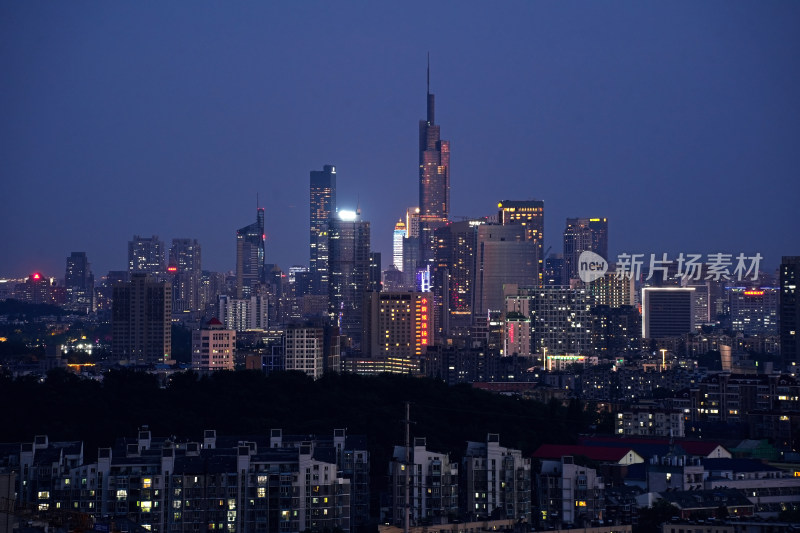 南京城市夜景紫峰大厦