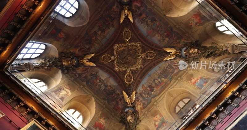 卢浮宫天花板欧洲宗教绘画艺术房顶穹顶建筑
