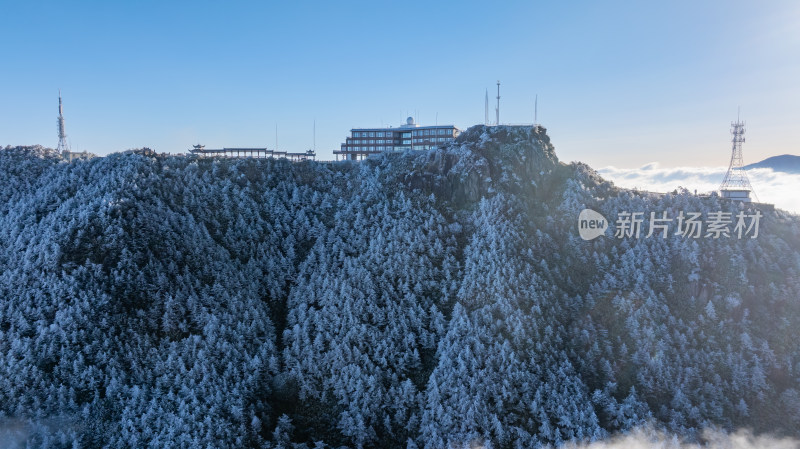 唯美高山日出云海冬季雾凇森林美景大好河山