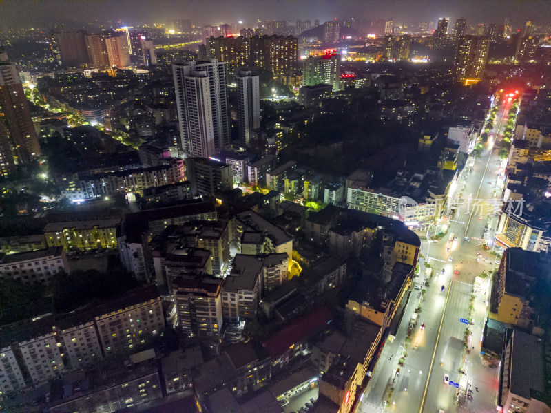 城市夜景灯光航拍摄影图