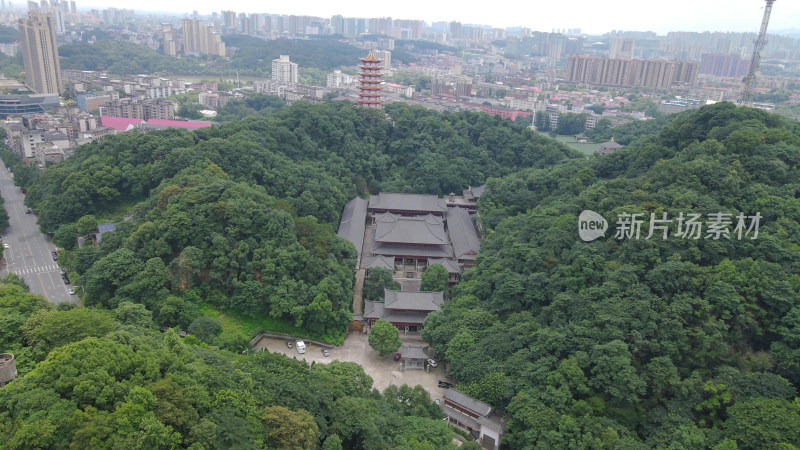 航拍湖南益阳福源寺