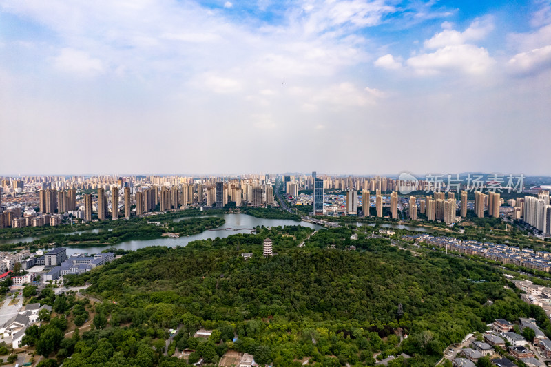 蚌埠张公山城市风光航拍图