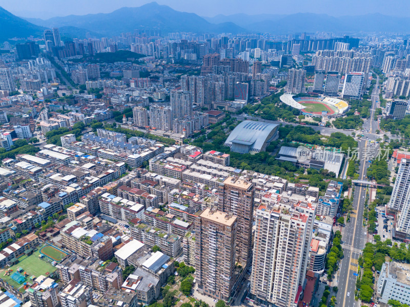 福建莆田城市建设航拍图