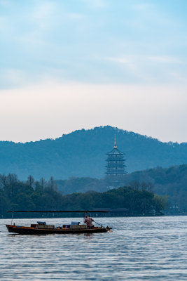 杭州西湖曲院风荷苏堤白堤雷峰塔景点景观