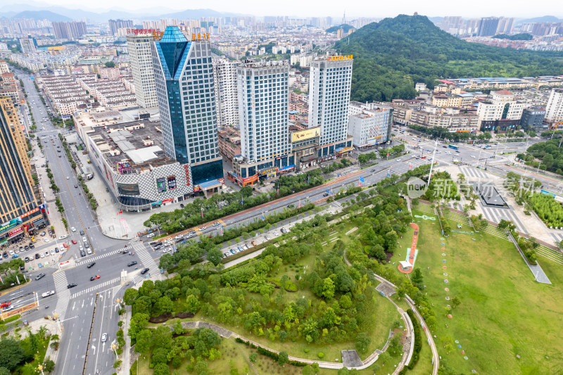 宜春城市建设绿化植物航拍图