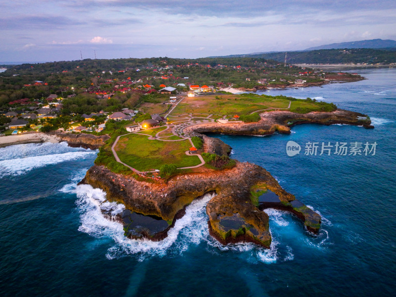 航拍下的巴厘岛南梦岛海岛风光