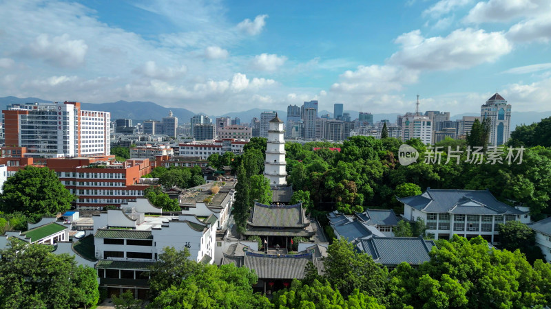 航拍福州定光寺定光塔白塔