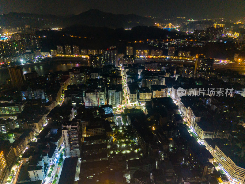 达州夜景航拍图