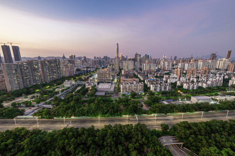 深圳福田CBD大湾区平安大厦夜景蓝调