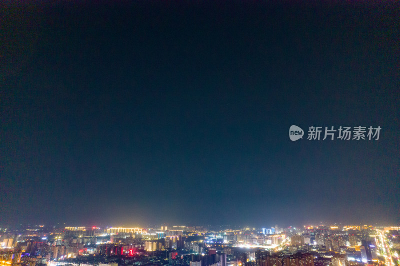 河南商丘城市夜景航拍图