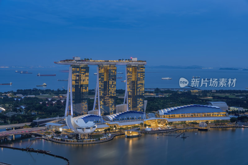 新加坡滨海湾金沙海滨奥林匹克夜景