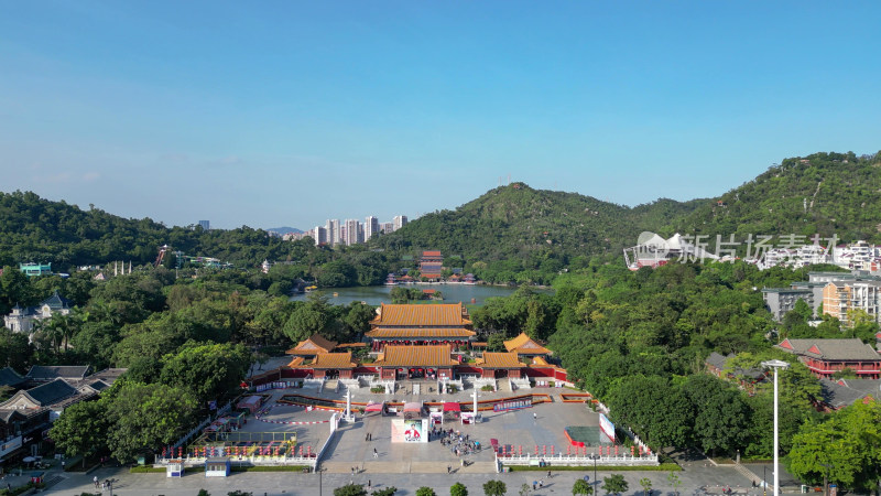 航拍广东珠海圆明新园