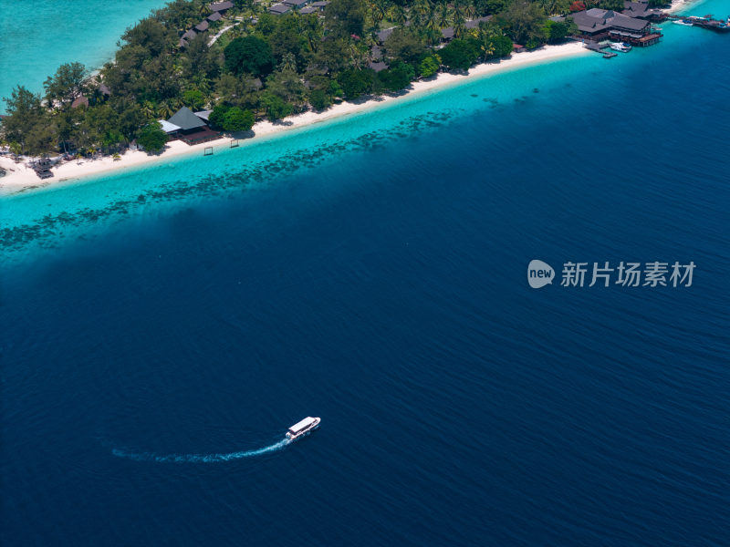 仙本那水屋航拍摄影日落海岛