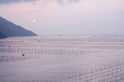 福建宁德霞浦海上日出自然风光