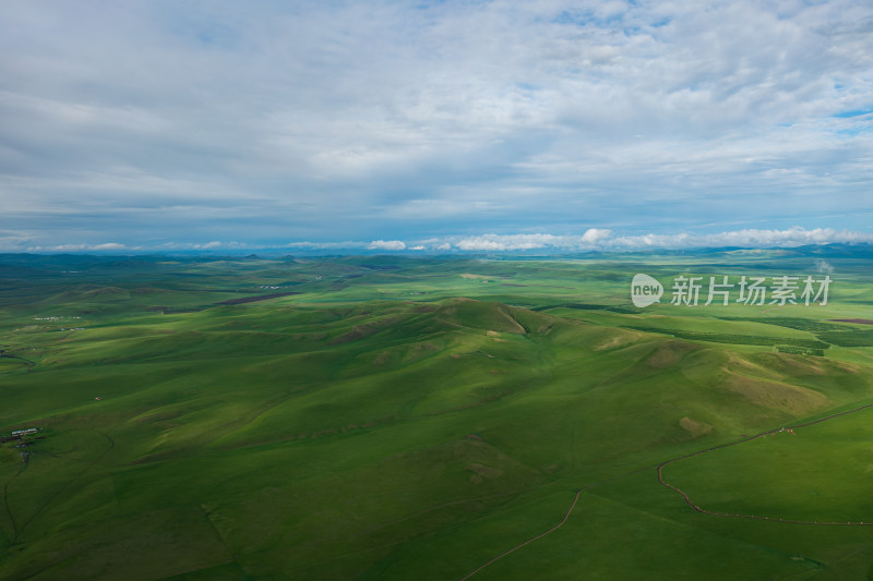 航拍内蒙古乌拉盖草原