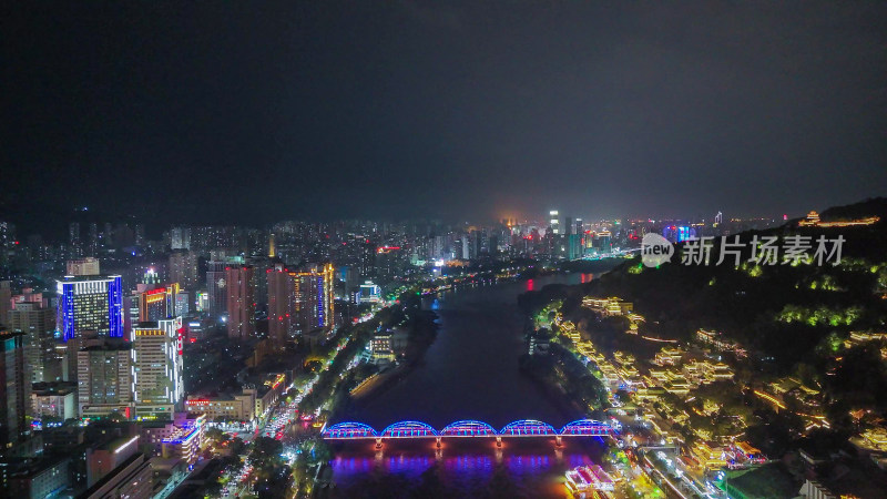 甘肃兰州中山桥夜景